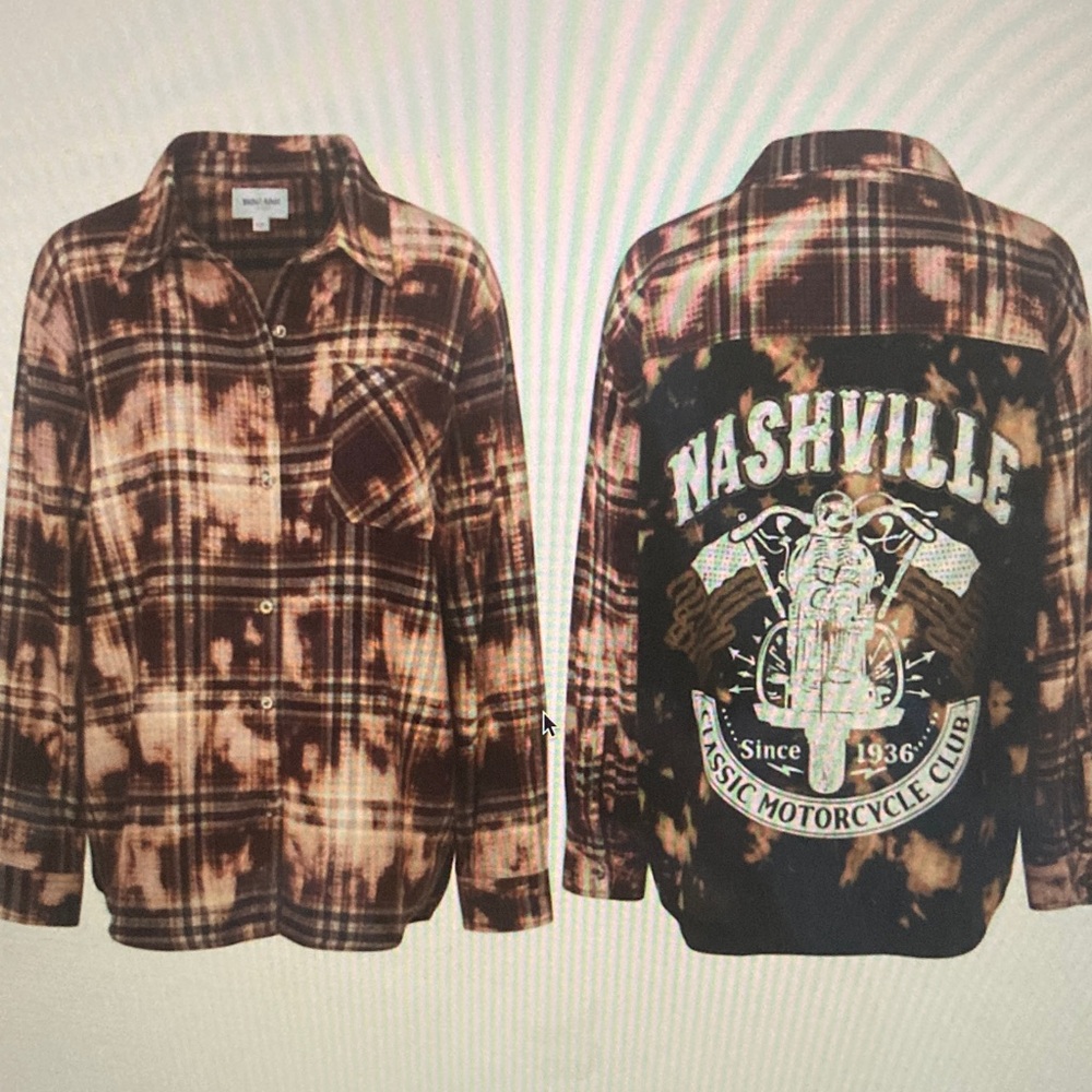 Nashville Graphic Button Down Shirt size Medium *134